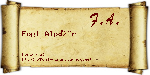 Fogl Alpár névjegykártya